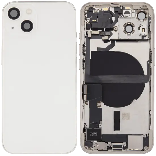 Back Housing with Simtray / Charging port & Small Parts For IPhone 13 White / Starlight - MT Tech