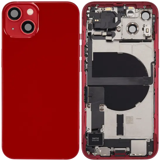 Back Housing with Simtray / Charging port & Small Parts For IPhone 13 Red - MT Tech