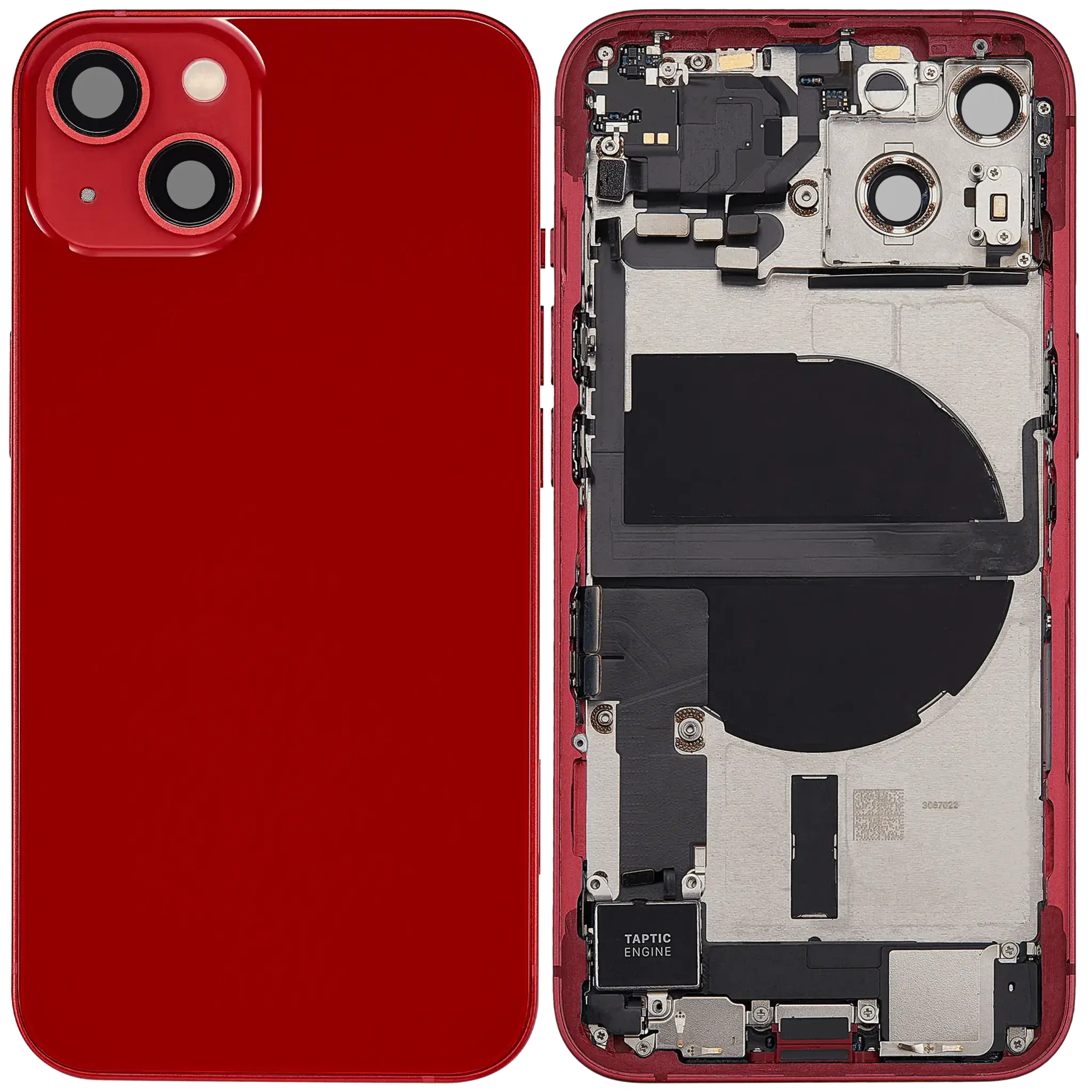 Back Housing with Simtray / Charging port & Small Parts For IPhone 13 Red - MT Tech
