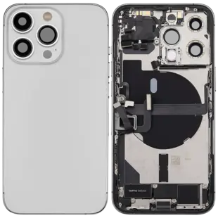 Back Housing with Simtray / Charging port & Small Parts For IPhone 13 Pro Silver - MT Tech