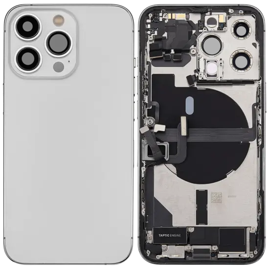 Back Housing with Simtray / Charging port & Small Parts For IPhone 13 Pro Silver - MT Tech