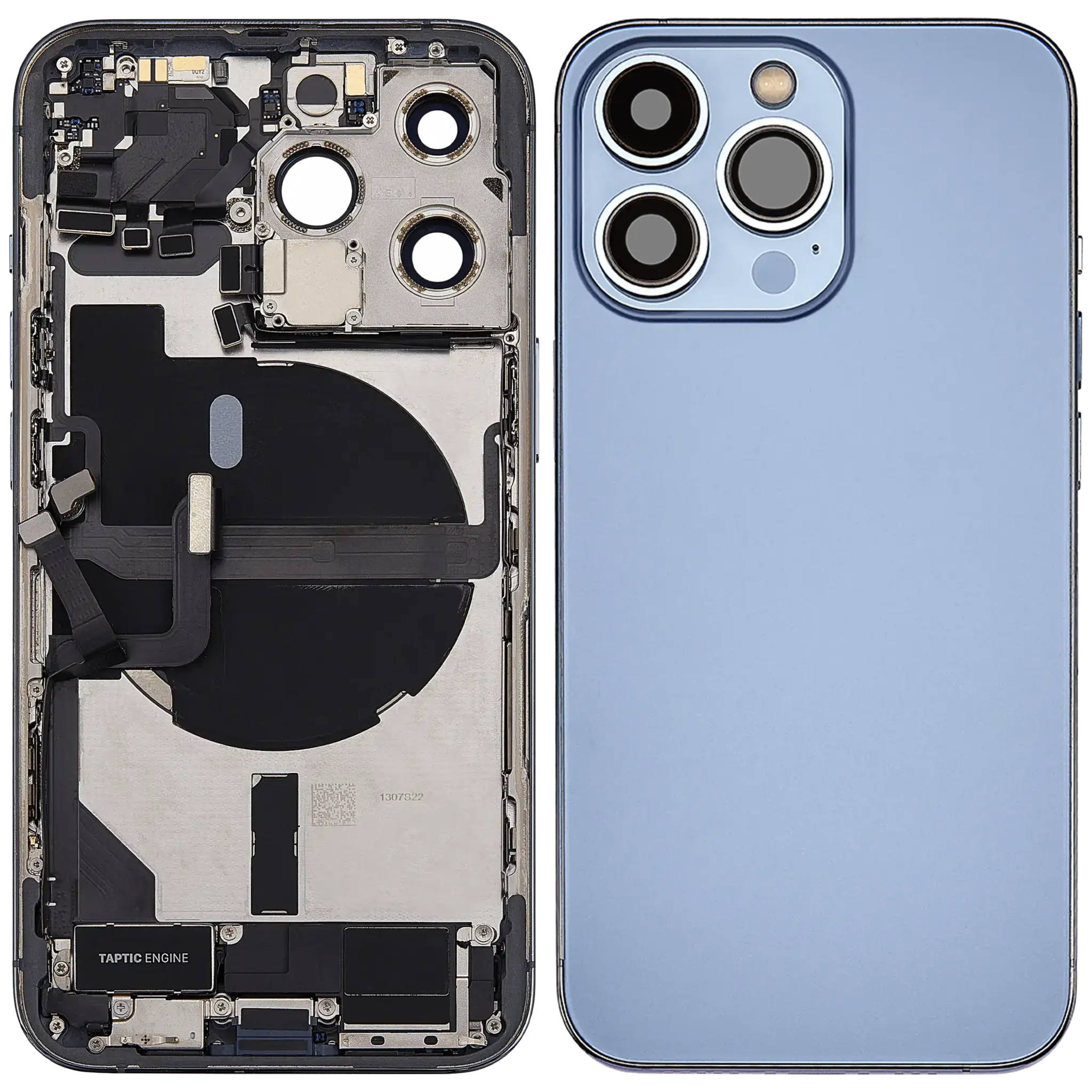 Back Housing with Simtray / Charging port & Small Parts For IPhone 13 Pro Sierra Blue - MT Tech