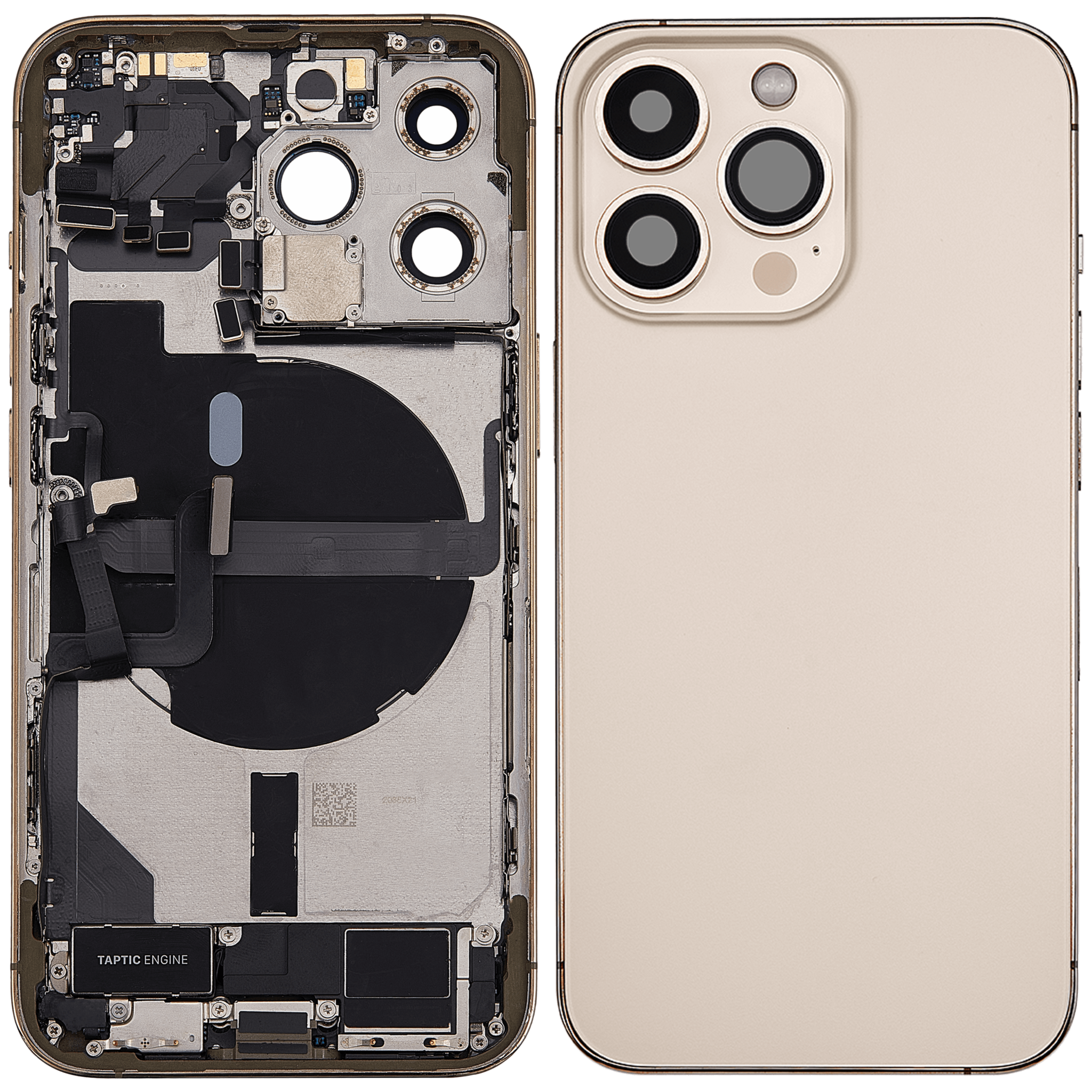 Back Housing with Simtray / Charging port & Small Parts For IPhone 13 Pro Max Gold - MT Tech