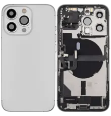 Back Housing with Simtray / Charging port & Small Parts For IPhone 13 Pro Max Silver - MT Tech