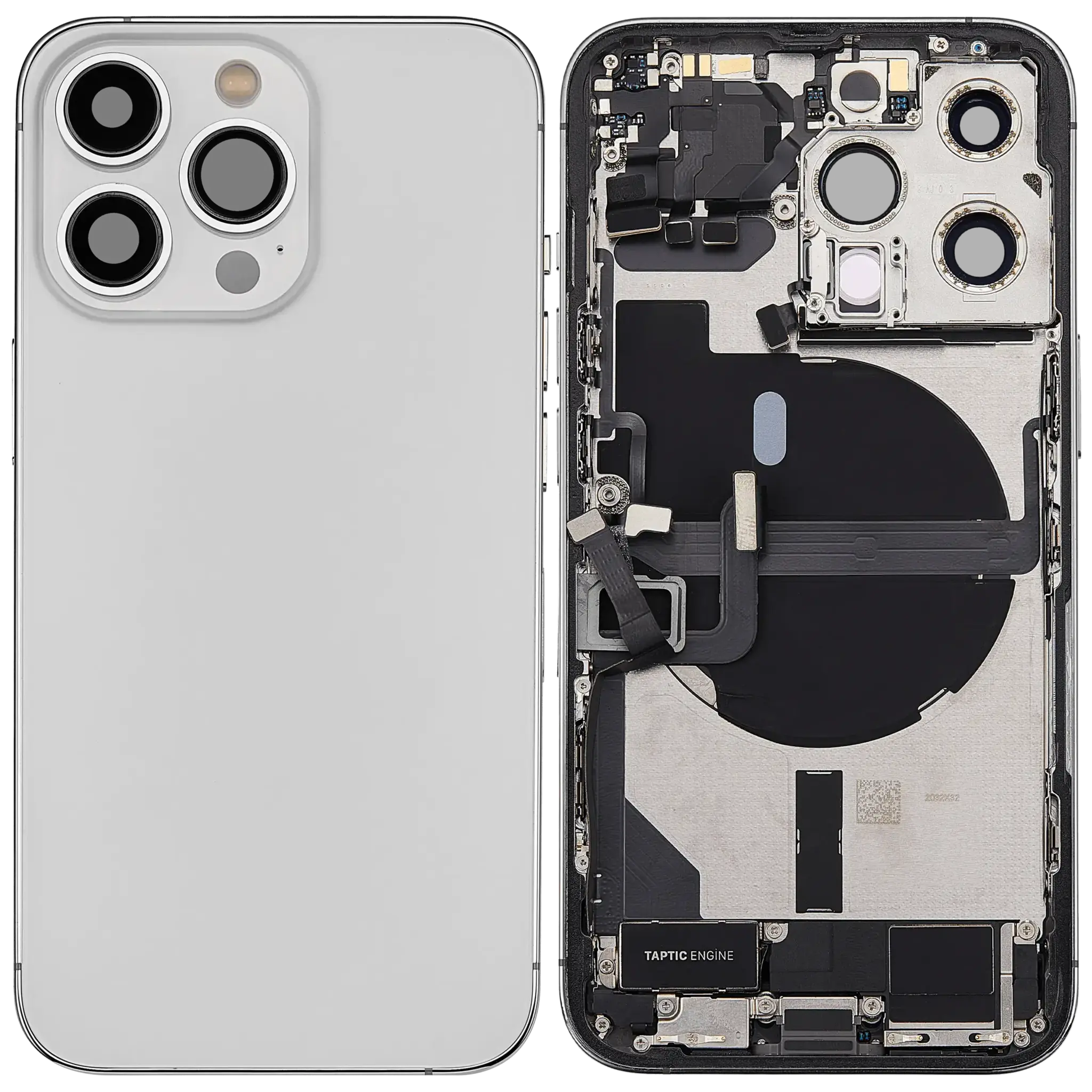 Back Housing with Simtray / Charging port & Small Parts For IPhone 13 Pro Max Silver - MT Tech