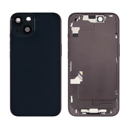 Back Housing with Simtray / Charging port & Small Parts For IPhone 14 Black - MT Tech