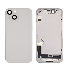 Back Housing with Simtray / Charging port & Small Parts For IPhone 14 Starlight / White  - MT Tech