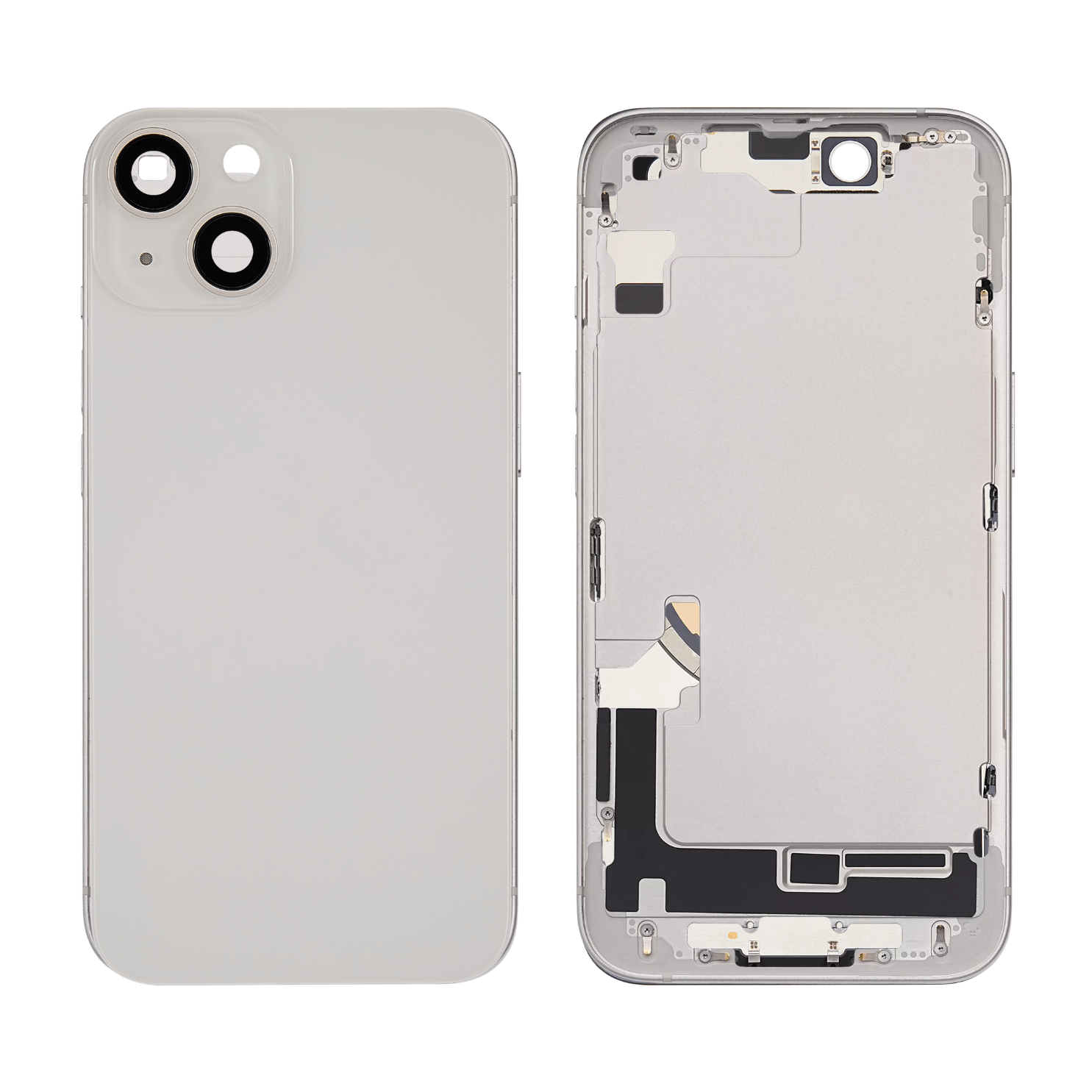 Back Housing with Simtray / Charging port & Small Parts For IPhone 14 Starlight / White - MT Tech