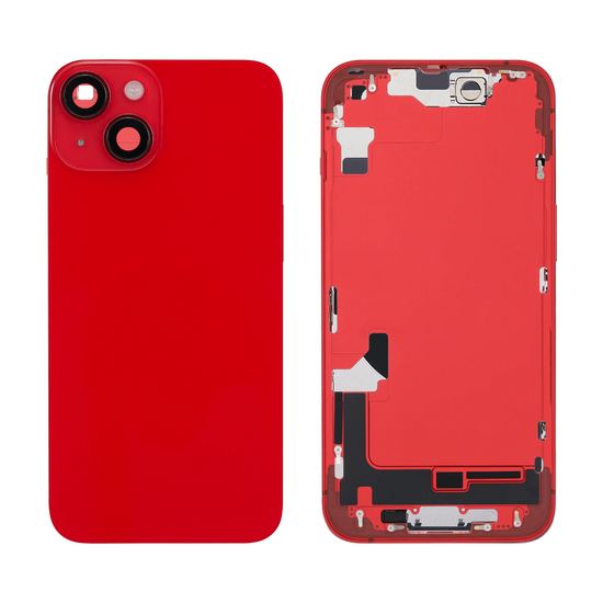 Back Housing with Simtray / Charging port & Small Parts For IPhone 14 Red - MT Tech