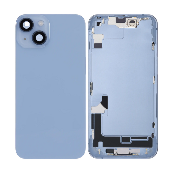 Back Housing with Simtray / Charging port & Small Parts For IPhone 14 Blue - MT Tech