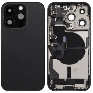 Back Housing with Simtray / Charging port & Small Parts For IPhone 14 Pro Black - MT Tech