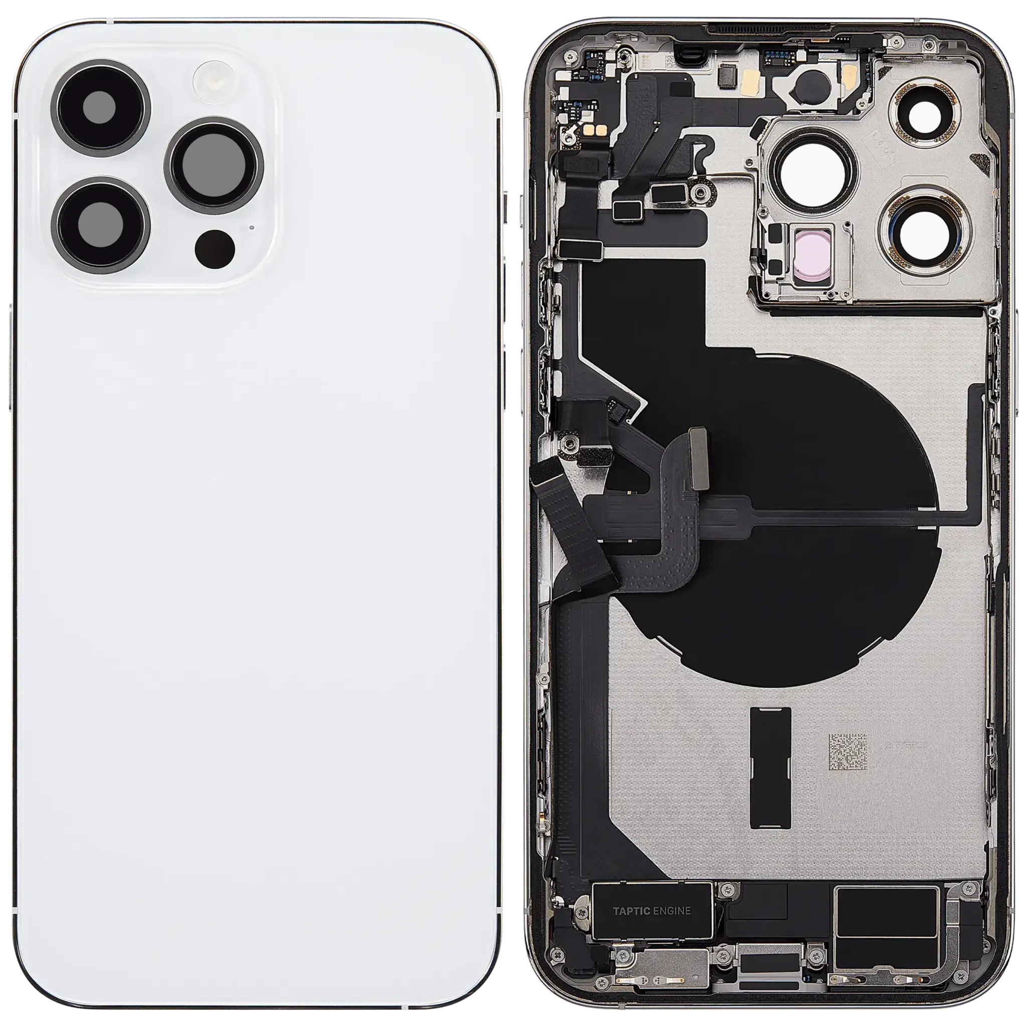 Back Housing with Simtray / Charging port & Small Parts For IPhone 14 Pro Silver - MT Tech