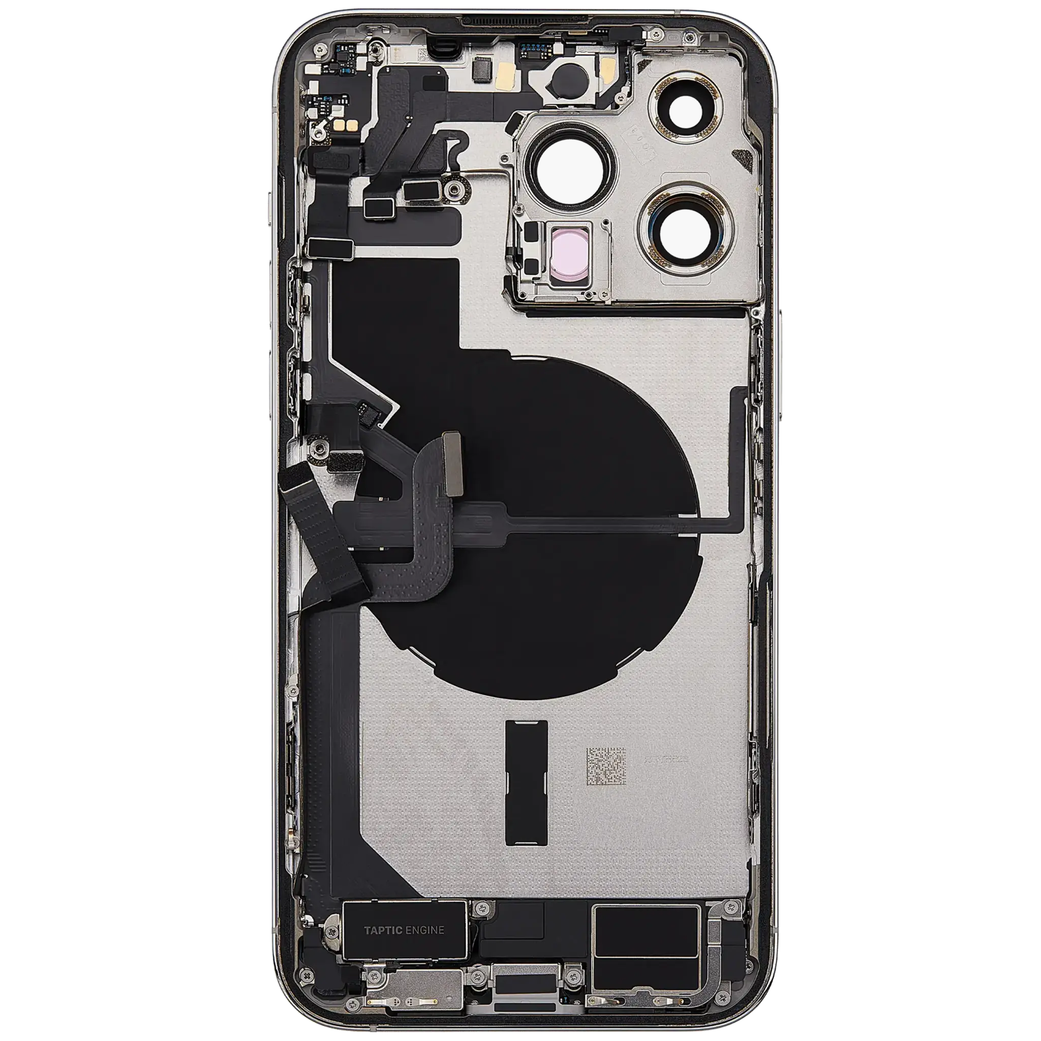 Back Housing with Simtray / Charging port & Small Parts For IPhone 14 Pro Silver - MT Tech, foto 3 van 4