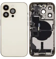 Back Housing with Simtray / Charging port & Small Parts For IPhone 14 Pro Gold - MT Tech