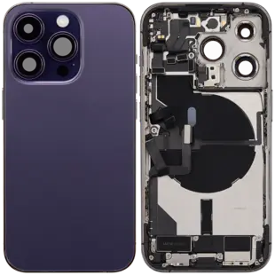 Back Housing with Simtray / Charging port & Small Parts For IPhone 14 Pro Deep Purple - MT Tech