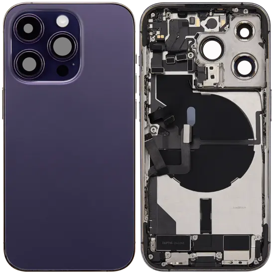 Back Housing with Simtray / Charging port & Small Parts For IPhone 14 Pro Deep Purple - MT Tech