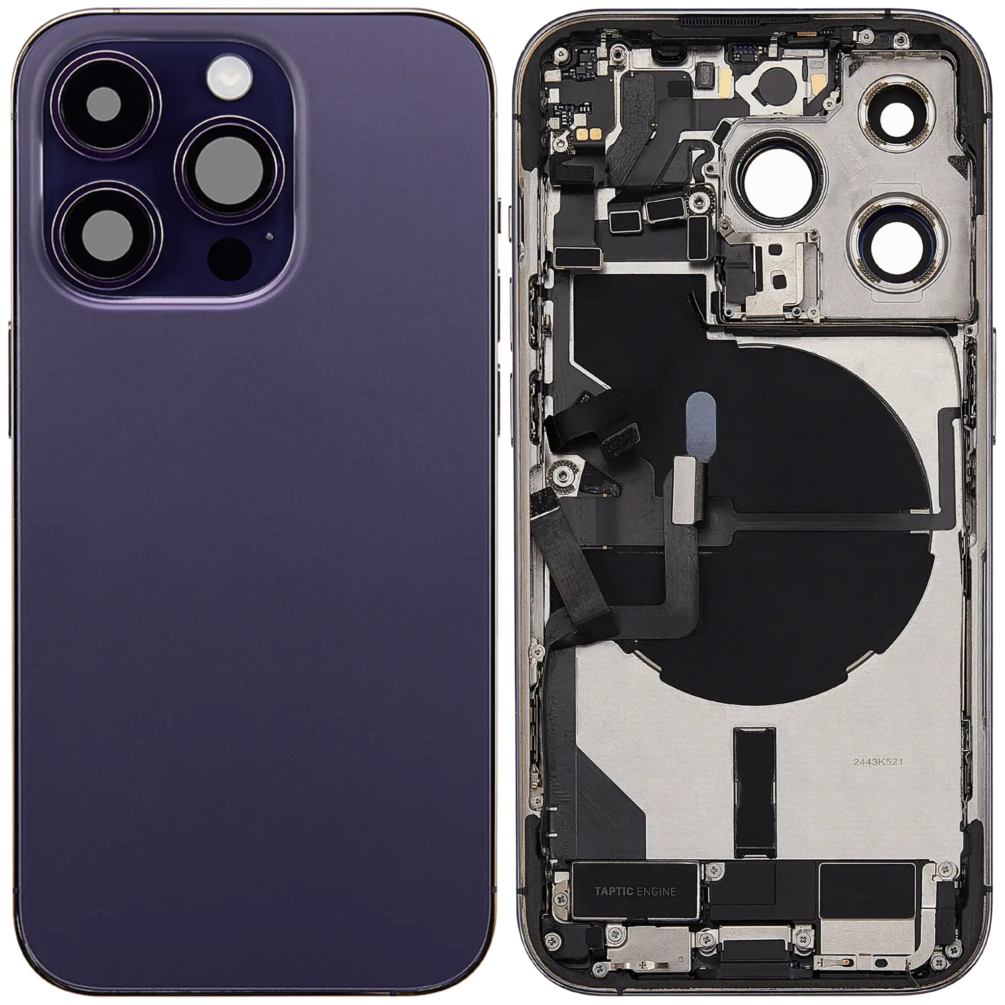 Back Housing with Simtray / Charging port & Small Parts For IPhone 14 Pro Deep Purple - MT Tech