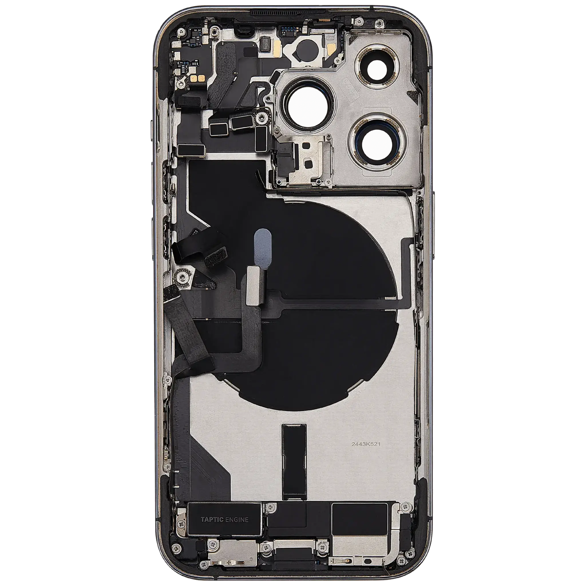 Back Housing with Simtray / Charging port & Small Parts For IPhone 14 Pro Deep Purple - MT Tech, foto 3 van 4