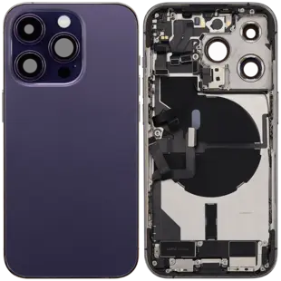 Back Housing with Simtray / Charging port & Small Parts For IPhone 14 Pro Max Deep Purple - MT Tech