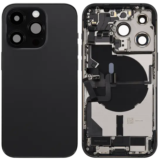 Back Housing with Simtray / Charging port & Small Parts For IPhone 14 Pro Max Black - MT Tech
