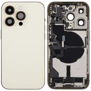 Back Housing with Simtray / Charging port & Small Parts For IPhone 14 Pro Max Gold - MT Tech