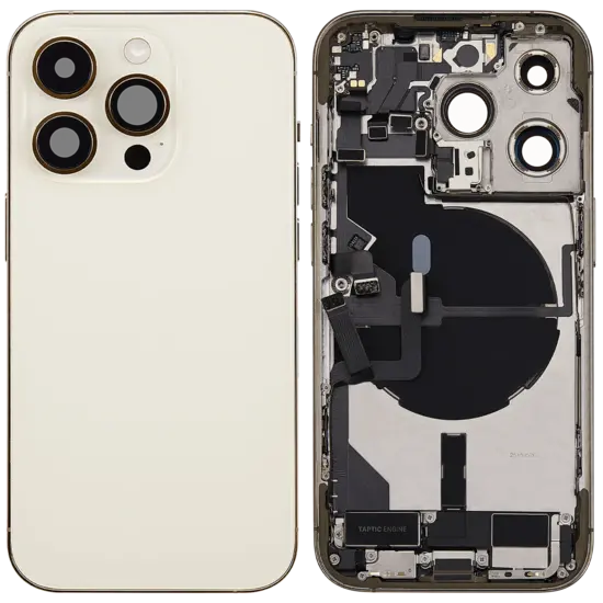 Back Housing with Simtray / Charging port & Small Parts For IPhone 14 Pro Max Gold - MT Tech