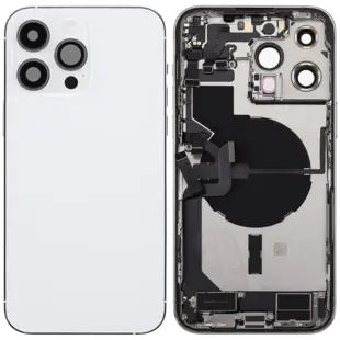 Back Housing with Simtray / Charging port & Small Parts For IPhone 14 Pro Max Silver - MT Tech