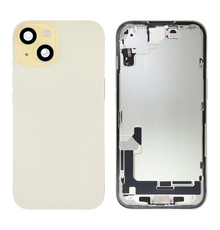 Back Housing with Simtray / Charging port & Small Parts For IPhone 15 Yellow - MT Tech
