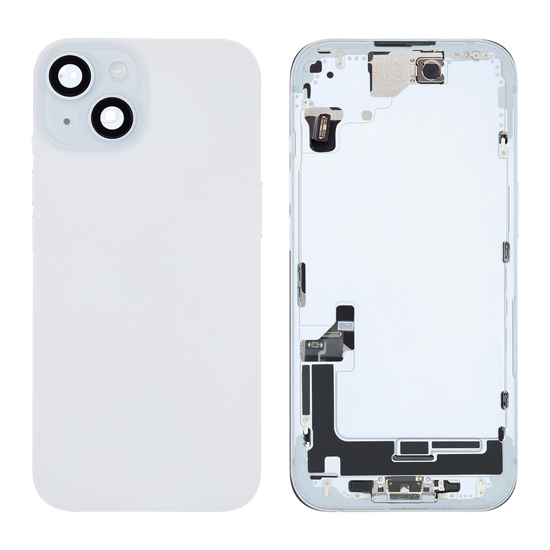 Back Housing with Simtray / Charging port & Small Parts For IPhone 15 Blue - MT Tech