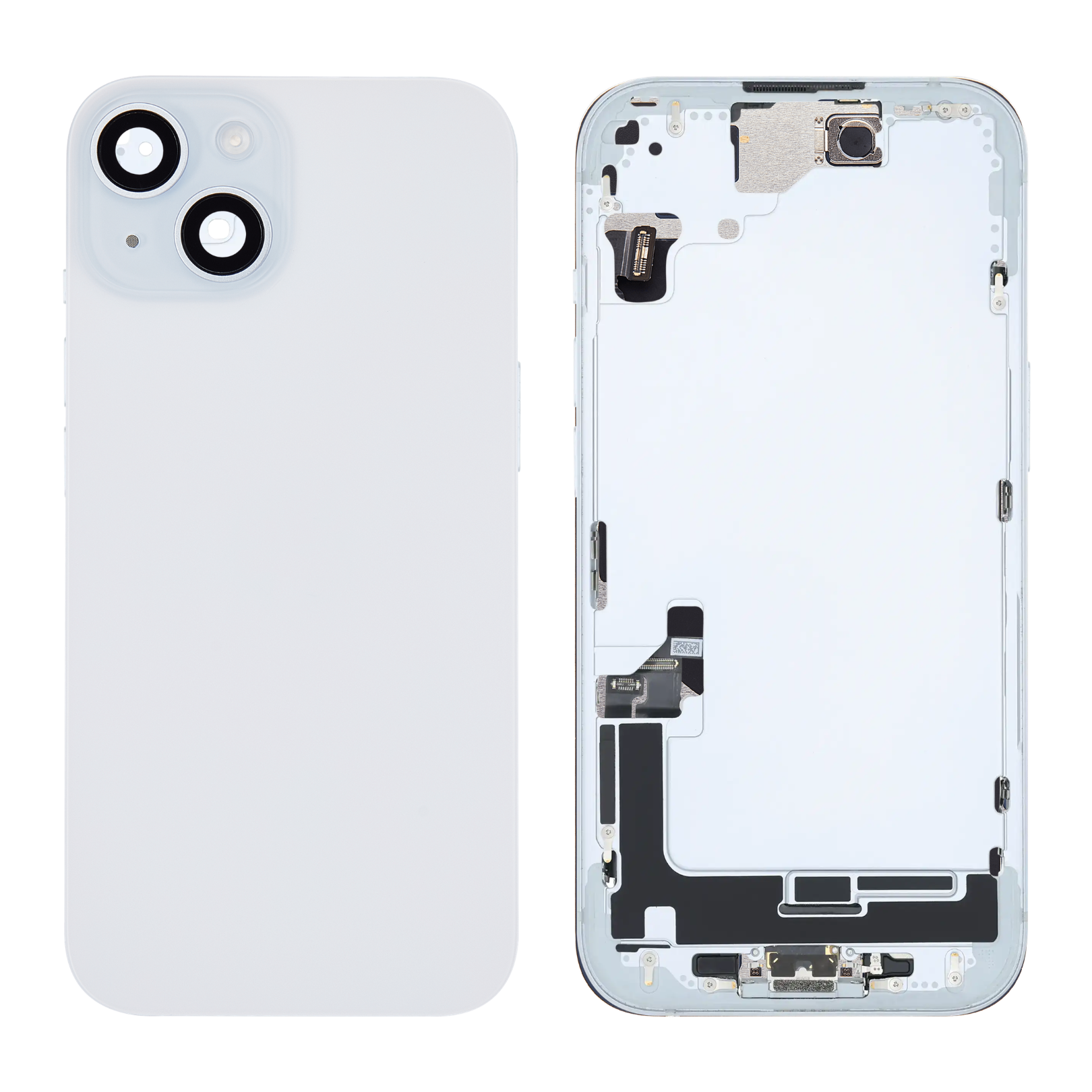 Back Housing with Simtray / Charging port & Small Parts For IPhone 15 Blue - MT Tech