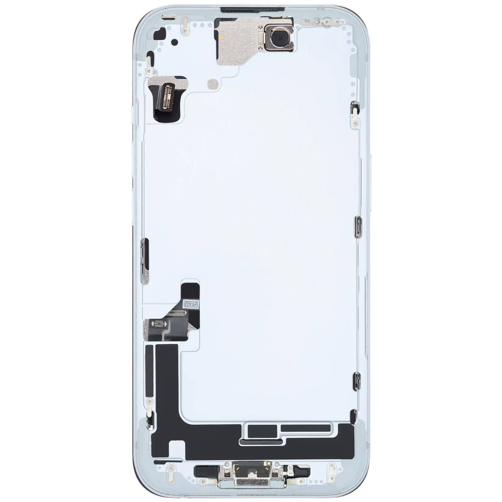 Back Housing with Simtray / Charging port & Small Parts For IPhone 15 Blue - MT Tech, foto 3 van 4