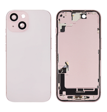 Back Housing with Simtray / Charging port & Small Parts For IPhone 15 Pink - MT Tech
