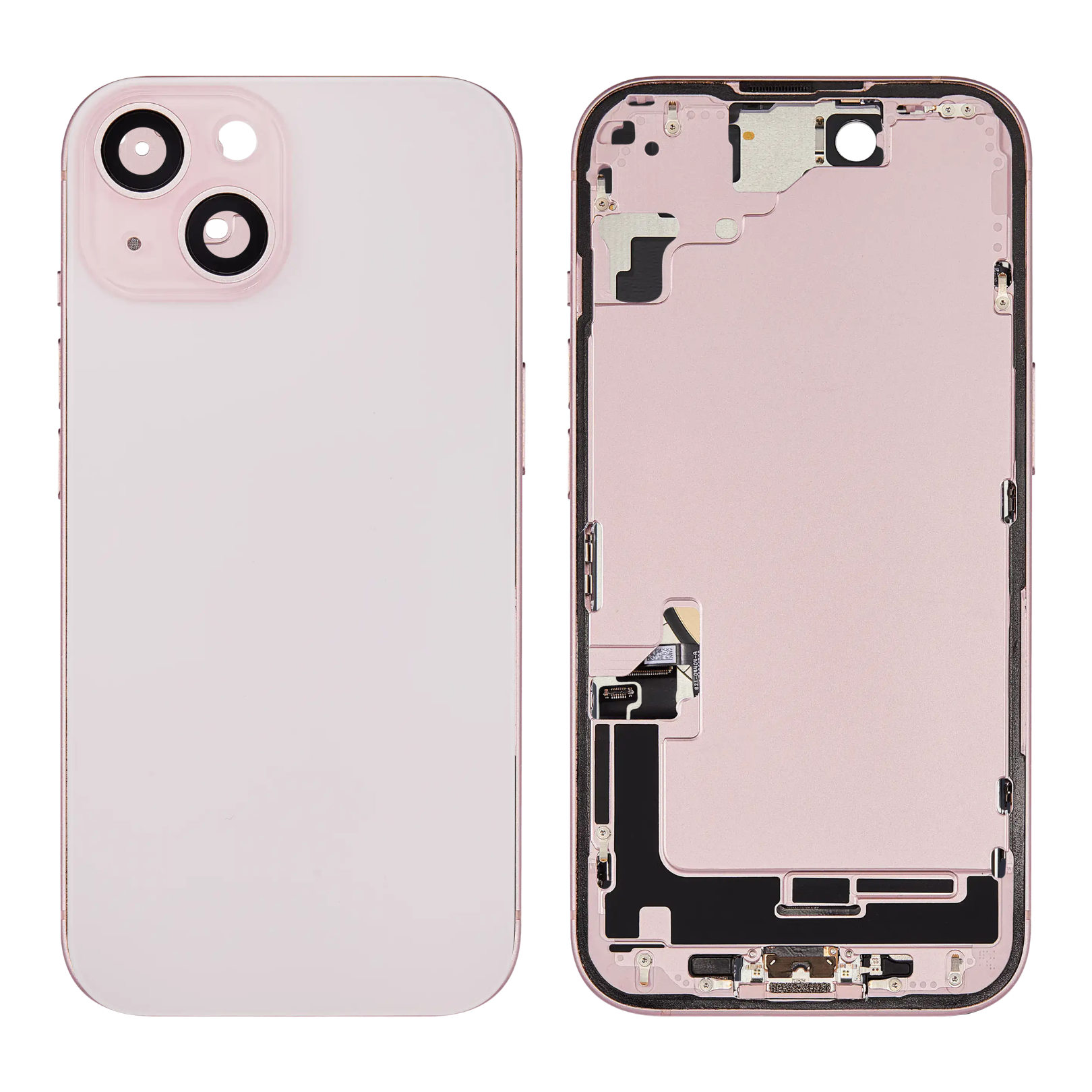 Back Housing with Simtray / Charging port & Small Parts For IPhone 15 Pink - MT Tech