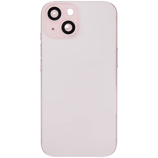 Back Housing with Simtray / Charging port & Small Parts For IPhone 15 Pink - MT Tech