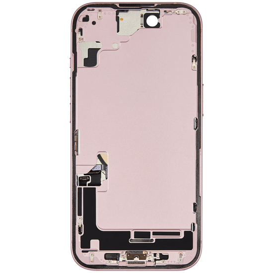 Back Housing with Simtray / Charging port & Small Parts For IPhone 15 Pink - MT Tech