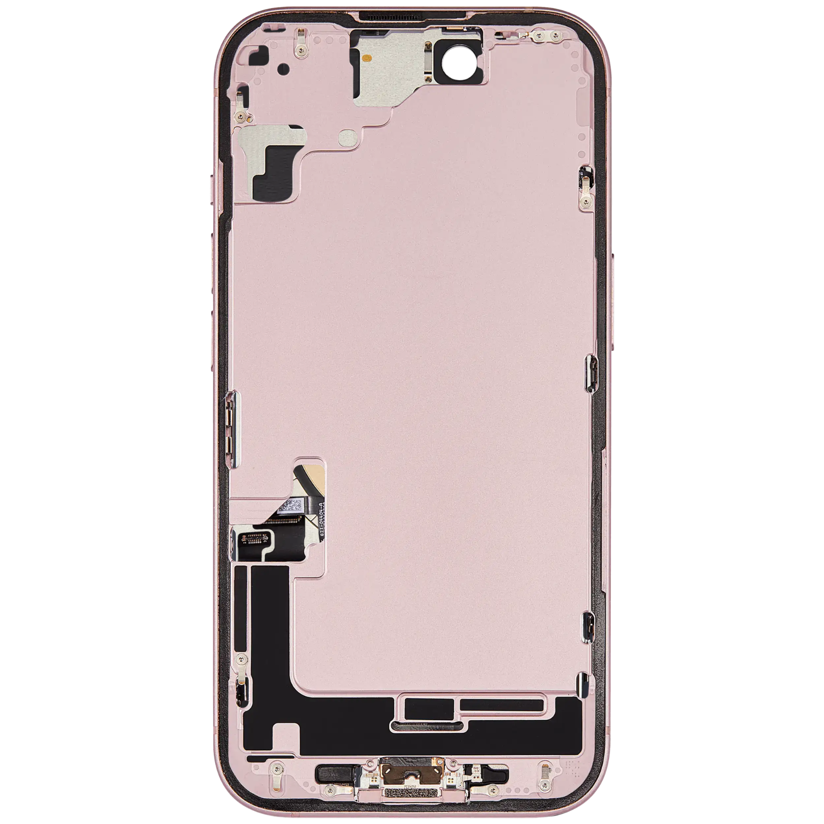Back Housing with Simtray / Charging port & Small Parts For IPhone 15 Pink - MT Tech, foto 3 van 4