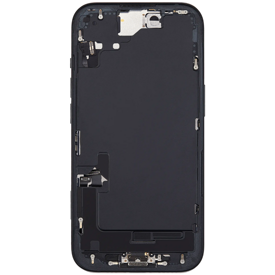 Back Housing with Simtray / Charging port & Small Parts For IPhone 15 plus  Black