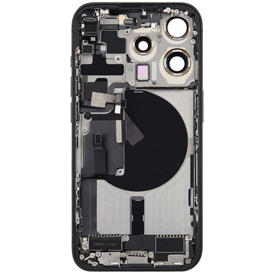 Back Housing with Simtray / Charging port & Small Parts For IPhone 15 Pro Black Titanium - MT Tech