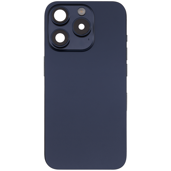 Back Housing with Simtray / Charging port & Small Parts For IPhone 15 Pro Blue Titanium - MT Tech