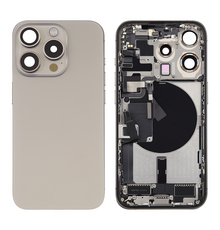 Back Housing with Simtray / Charging port & Small Parts For IPhone 15 Pro Natural Titanium - MT Tech