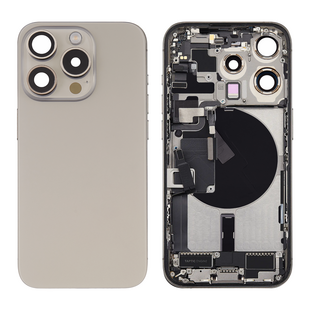 Back Housing with Simtray / Charging port & Small Parts For IPhone 15 Pro Natural Titanium - MT Tech