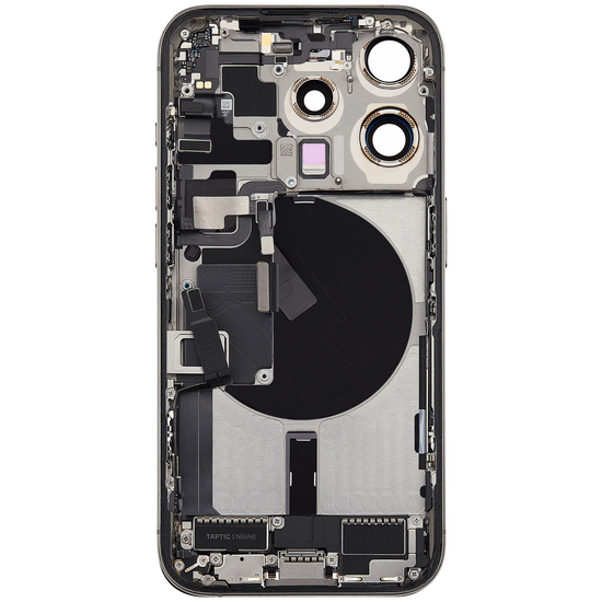 Back Housing with Simtray / Charging port & Small Parts For IPhone 15 Pro Natural Titanium - MT Tech