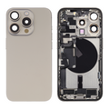 Back Housing with Simtray / Charging port & Small Parts For IPhone 15 Pro Max Natural Titanium - MT Tech