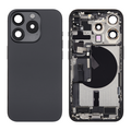 Back Housing with Simtray / Charging port & Small Parts For IPhone 15 Pro Max Black Titanium - MT Tech