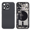 Back Housing with Simtray / Charging port & Small Parts For IPhone 15 Pro Max Black Titanium - MT Tech
