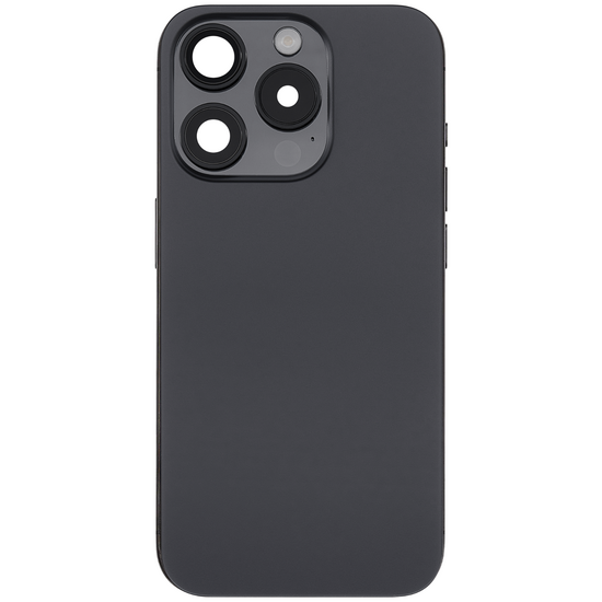 Back Housing with Simtray / Charging port & Small Parts For IPhone 15 Pro Max Black Titanium - MT Tech