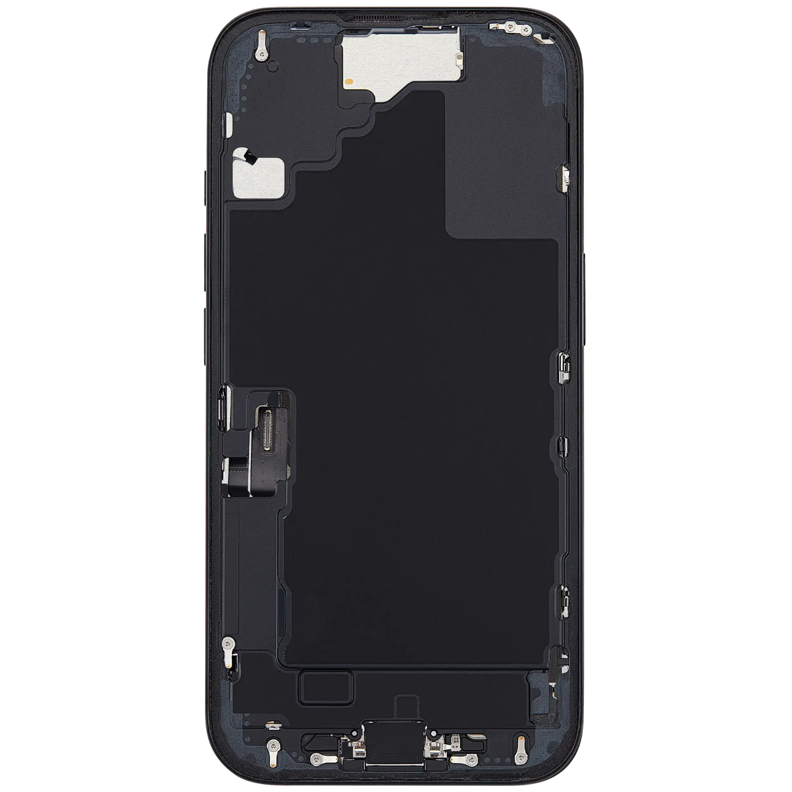 Back Housing with Simtray / Charging port & Small Parts For IPhone 16 Black - MT Tech, foto 3 van 4