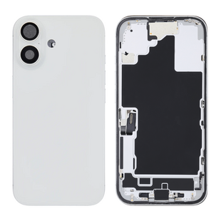 Back Housing with Simtray / Charging port & Small Parts For IPhone 16 White - MT Tech