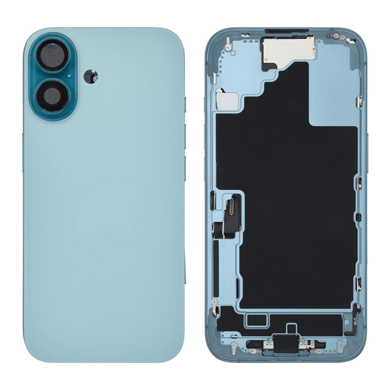 Back Housing with Simtray / Charging port & Small Parts For IPhone 16 Teal - MT Tech
