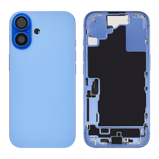 Back Housing with Simtray / Charging port & Small Parts For IPhone 16 Ultramarine - MT Tech